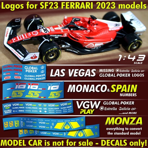 Ferrari sf23 decalcomanie las - decalcomanie,